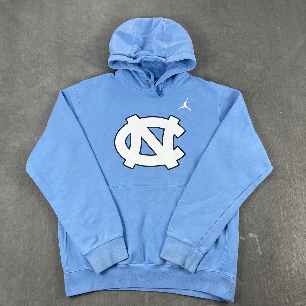 UNC North Carolina Men S Blue Jordan Hoodie Tar Heels Logo Sweatshirt